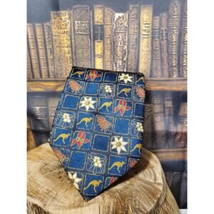 Sunshine Ties Men's Necktie Tie Polyester Satin Kangaroo Flowers Geometric
